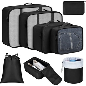 image:imageDIMJ Packing Cubes for Travel 8 Pack Travel Packing Organizers Travel Cubes for Packing Black