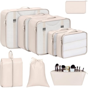 image:imageDIMJ Packing Cubes for Travel 9 Pcs Travel Cubes Set Foldable Suitcase Organizer Lightweight Luggage Storage Bag