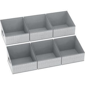 image:imageDIMJ Trapezoid Storage Bins for closet shelves Closet Organzier Bins with Handle Foldable Closet Storage Bins Basket Closet Organizers and Storage for Toys Books 6 Packs BlackBlended Gray