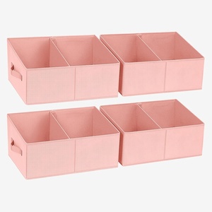 image:imageDIMJ Trapezoid Storage Bins for closet shelves Closet Organzier Bins with Handle Foldable Closet Storage Bins Basket Closet Organizers and Storage for Toys Books 6 Packs BlackPink