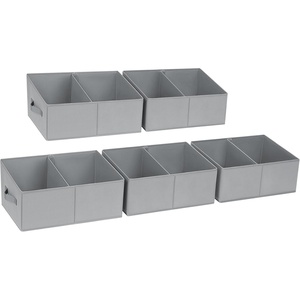 image:imageDIMJ Trapezoid Storage Bins for closet shelves Closet Organzier Bins with Handle Foldable Closet Storage Bins Basket Closet Organizers and Storage for Toys Books 6 Packs BlackGray