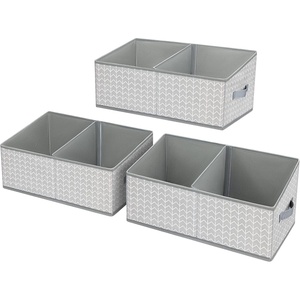 image:imageDIMJ Closet Baskets 3 Packs Trapezoid Storage Bins Foldable Fabric Baskets for Clothes Baby Toiletry Toys Towel DVD Book