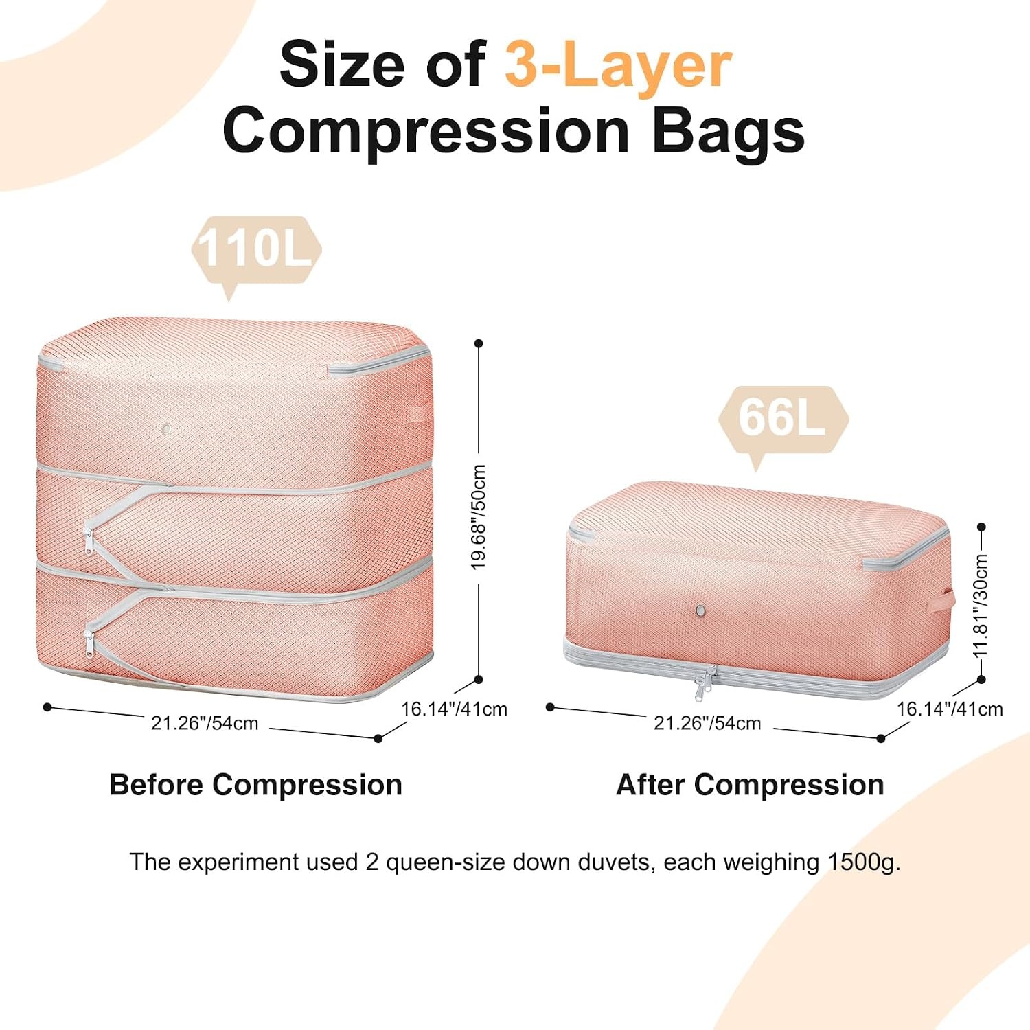 image:imageDIMJ Compression Storage Bags 8 Pack Blanket Storage Bags with Window Zipper Ultra Space Saving Self Compression Organizer for Puffer Jacket Bedding Lightweight Comforter Duvet Sweater SheetPink