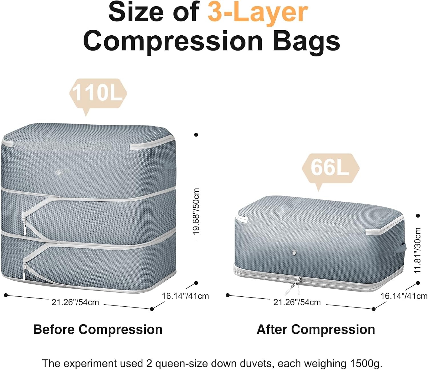 image:imageDIMJ Compression Storage Bags 8 Pack Blanket Storage Bags with Window Zipper Ultra Space Saving Self Compression Organizer for Puffer Jacket Bedding Lightweight Comforter Duvet Sweater SheetGray