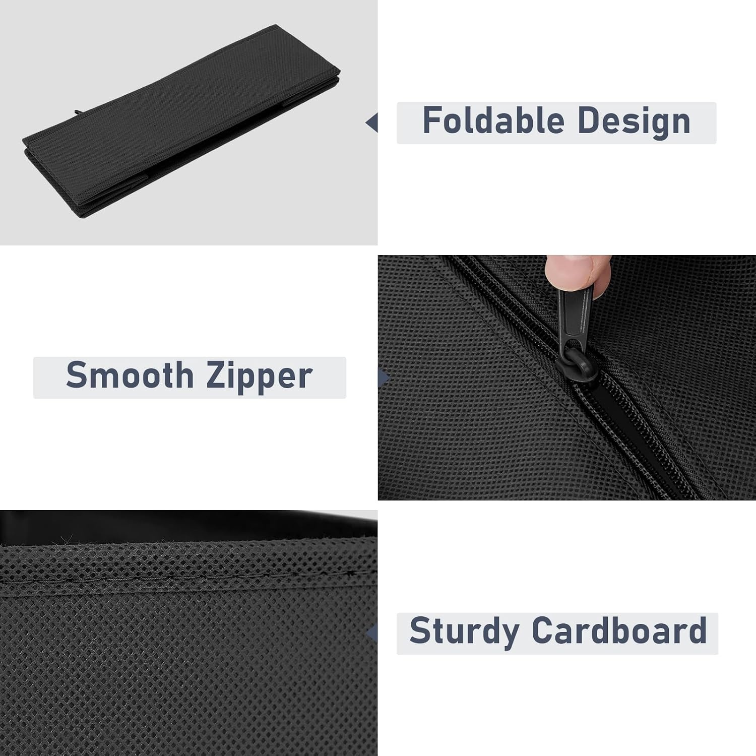 image:imageDIMJ Drawer Organizer Clothes Storage 20 Pack Baby Dresser Organizer for Nursery Foldable Closet Drawer Organizer Bins for Bedroom Organization Fabric Storage Dividers for Socks Underwears BrasBlack