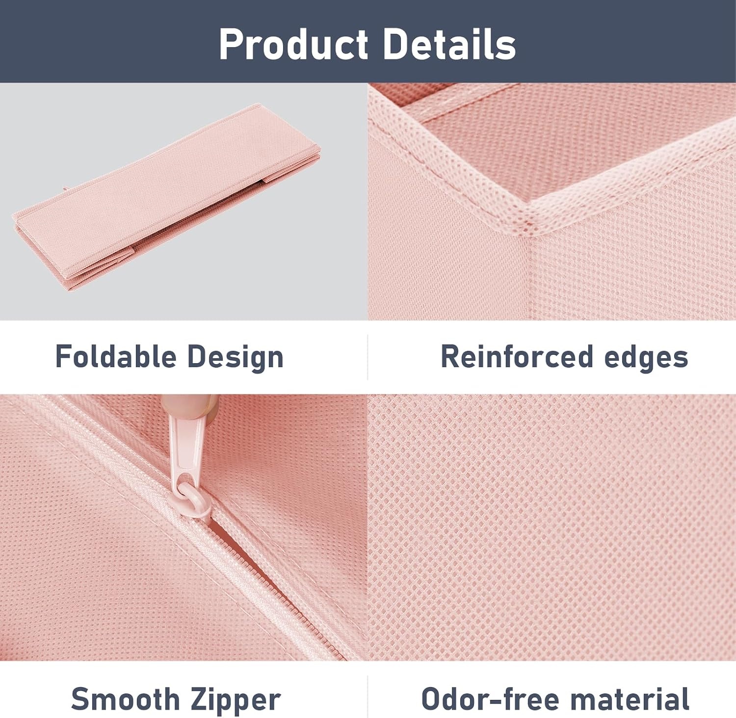 image:imageDIMJ Drawer Organizer Clothes Storage 24 Pack Baby Dresser Organizer for Nursery Small Fabric Closet Drawer Organizer Bins for Underwears Socks Foldable Storage Dividers Organization for BedroomPink