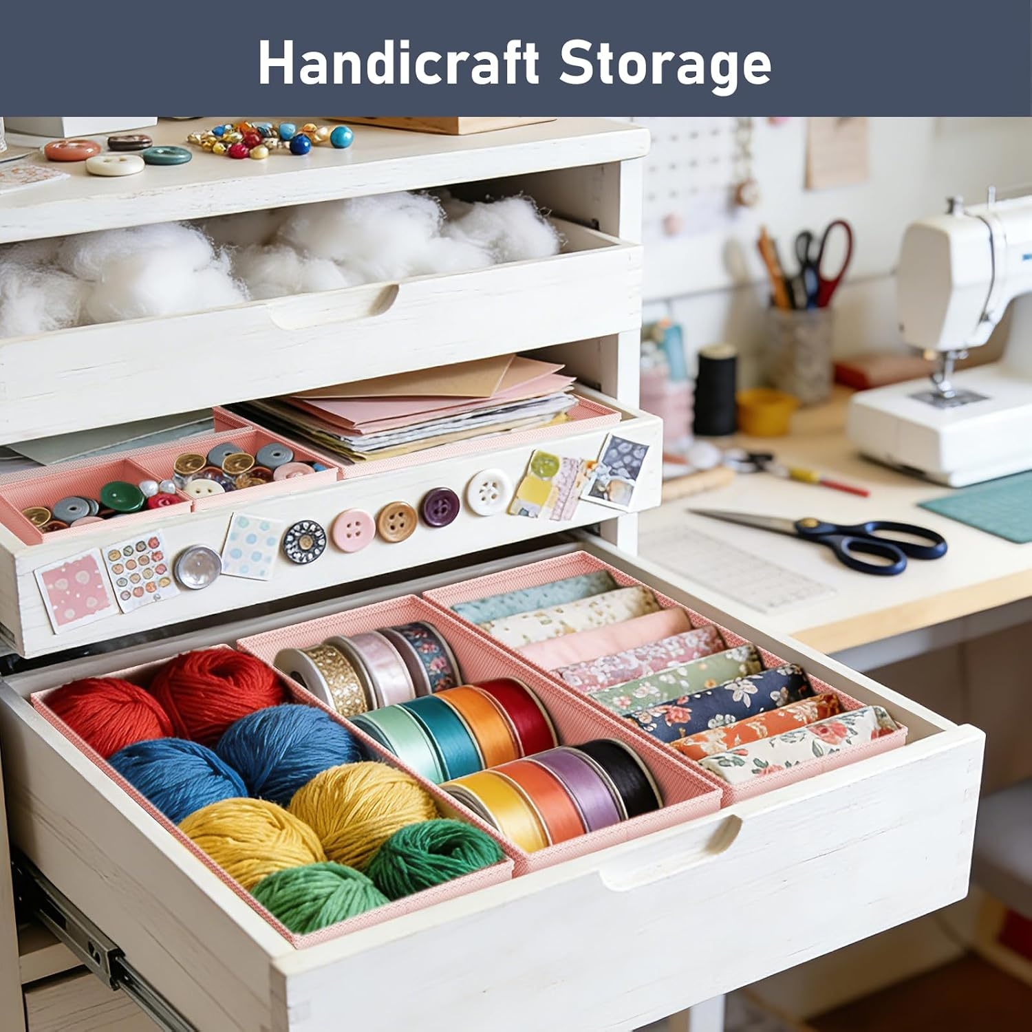 image:imageDIMJ Drawer Organizer Clothes Storage 24 Pack Baby Dresser Organizer for Nursery Small Fabric Closet Drawer Organizer Bins for Underwears Socks Foldable Storage Dividers Organization for BedroomPink