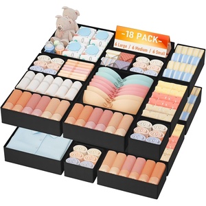 image:imageDIMJ Drawer Organizer Clothes Storage  30 Pack Baby Dresser Organizer for Nursery Small Fabric Closet Drawer Organizer Bins for Underwears Socks Foldable Storage Dividers Organization for BedroomBlack