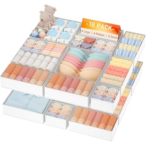 image:imageDIMJ Drawer Organizer Clothes Storage  30 Pack Baby Dresser Organizer for Nursery Small Fabric Closet Drawer Organizer Bins for Underwears Socks Foldable Storage Dividers Organization for BedroomWhite