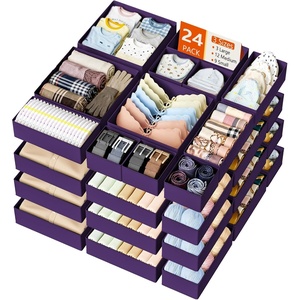 image:imageDIMJ Drawer Organizer Clothes Storage  30 Pack Baby Dresser Organizer for Nursery Small Fabric Closet Drawer Organizer Bins for Underwears Socks Foldable Storage Dividers Organization for BedroomPurple