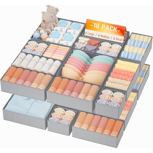 image:imageDIMJ Drawer Organizer Clothes Storage  30 Pack Baby Dresser Organizer for Nursery Small Fabric Closet Drawer Organizer Bins for Underwears Socks Foldable Storage Dividers Organization for BedroomGray