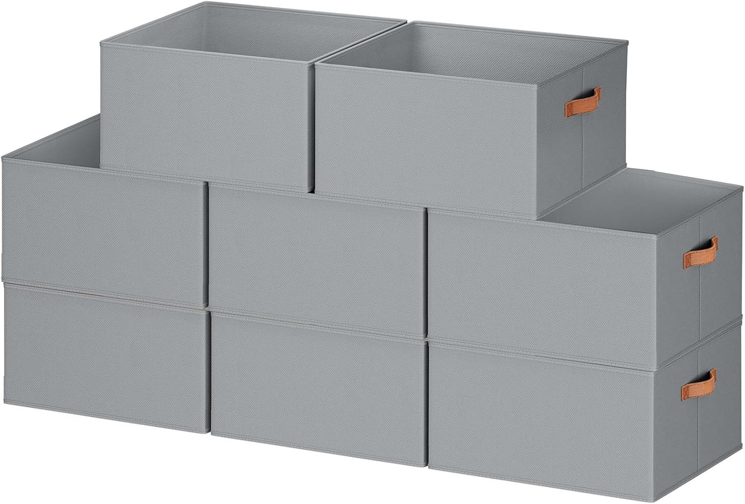 image:image8 Pack Large Closet Storage Baskets Bins for Shelves Collapsible Fabric Closet Organizers and Storage with Polyester Handles Decorative Baskets for Organizing Clothes Towels Linen Closet 14x10Gray