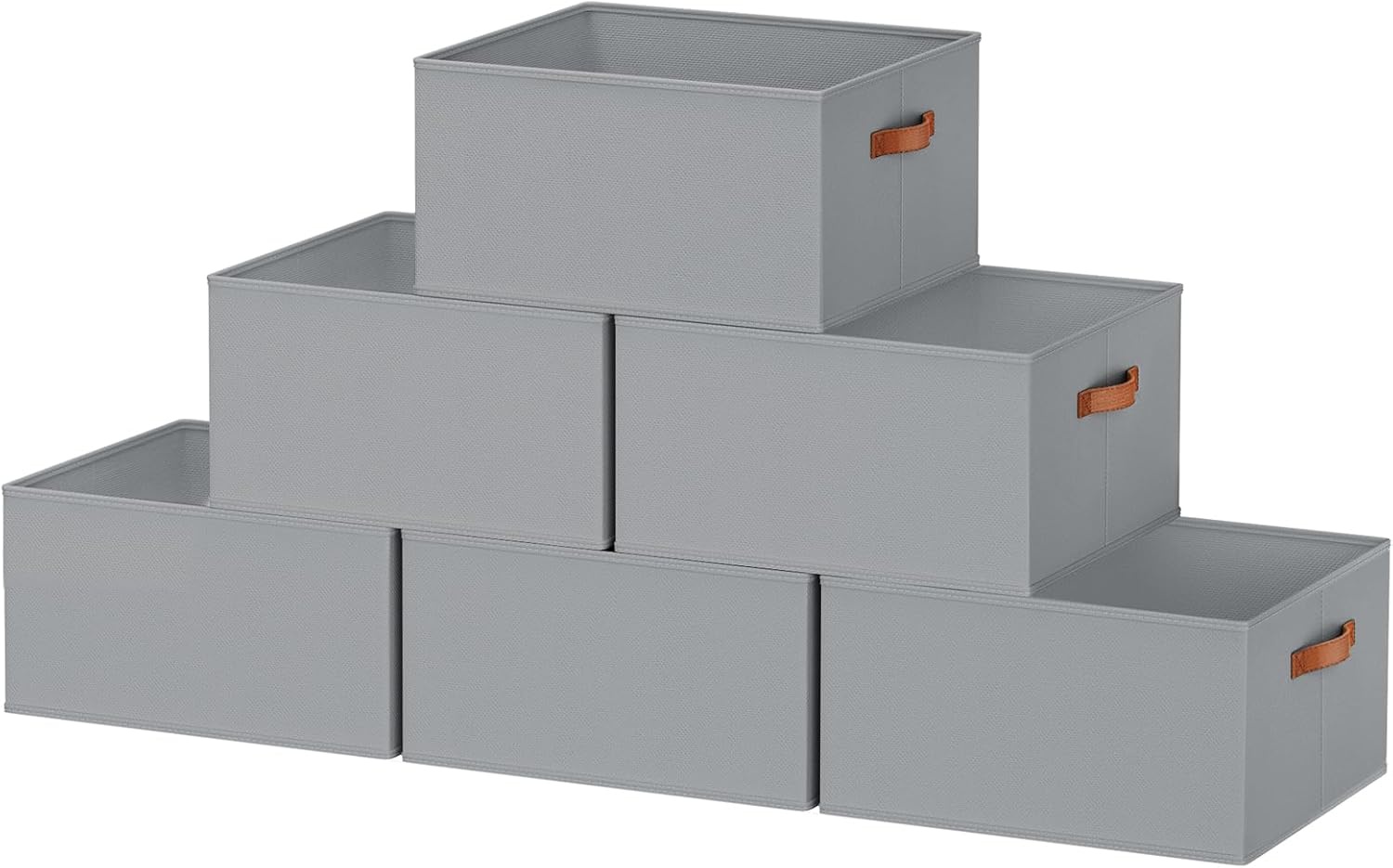 image:image8 Pack Large Closet Storage Baskets Bins for Shelves Collapsible Fabric Closet Organizers and Storage with Polyester Handles Decorative Baskets for Organizing Clothes Towels Linen Closet 14x10Gray