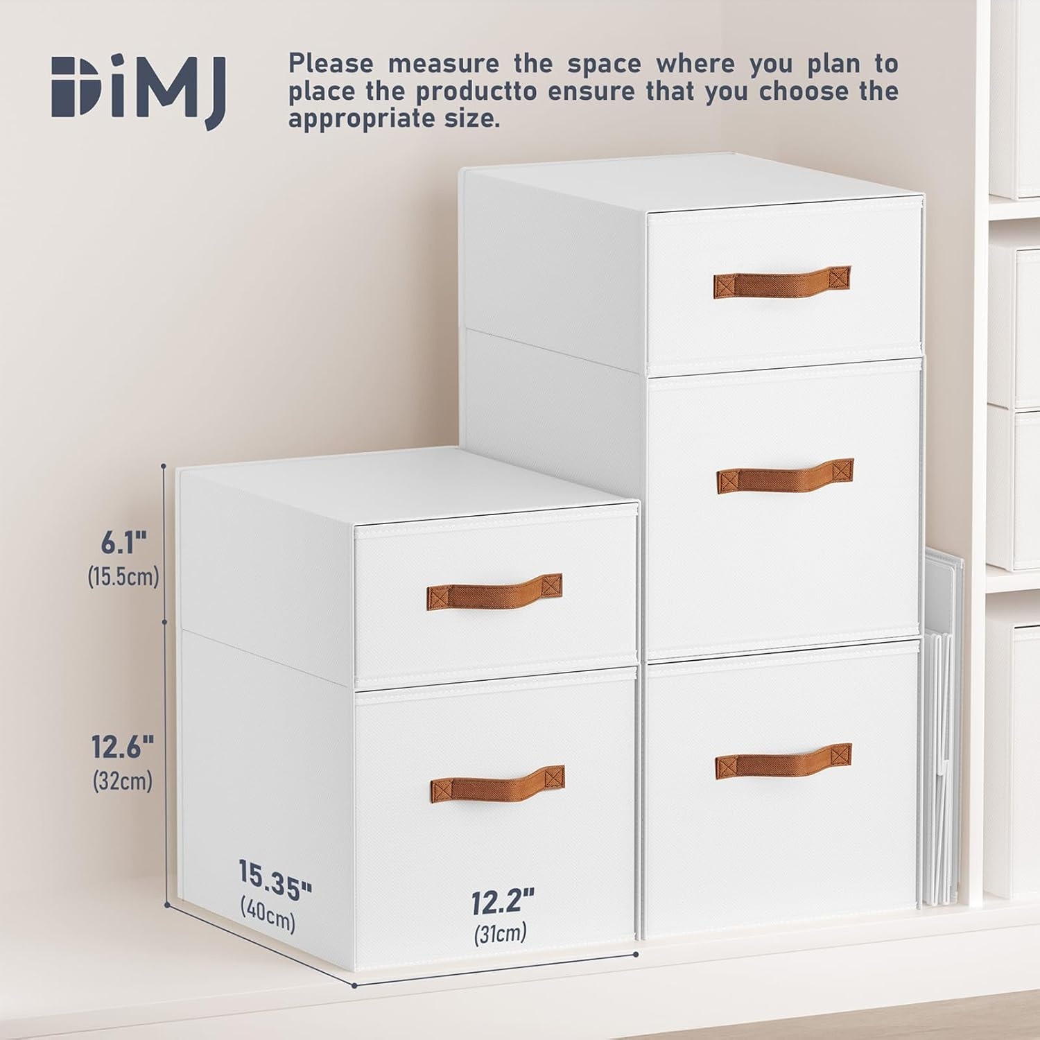 image:imageDIMJ Closet Organizers and Storage Foldable Storage Bins with Drawers Fabric Stackable Storage Drawers with Clear WindowFabric Clothes Organizers and Storage Drawers for Closet 4Pack BlackWhite
