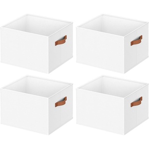 image:image8 Pack Large Closet Storage Baskets Bins for Shelves Collapsible Fabric Closet Organizers and Storage with Polyester Handles Decorative Baskets for Organizing Clothes Towels Linen Closet 14x10White