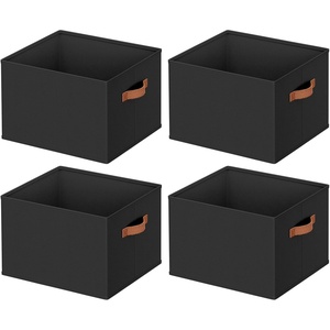 image:image8 Pack Large Closet Storage Baskets Bins for Shelves Collapsible Fabric Closet Organizers and Storage with Polyester Handles Decorative Baskets for Organizing Clothes Towels Linen Closet 14x10Black